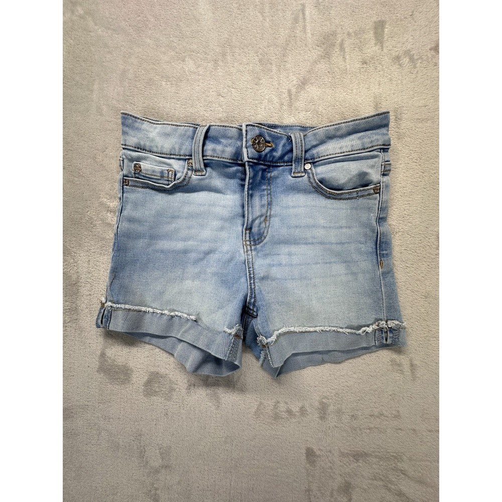 Celebrity Pink Rolled Hem Shorts Girls 12 Blue Denim Stretch Cotton Medium Wash